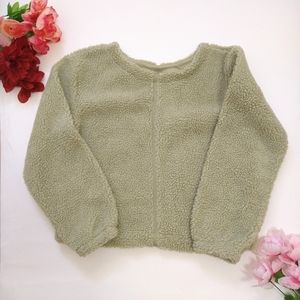 Prologue Sherpa Boatneck Thick Sweatshirt Sage